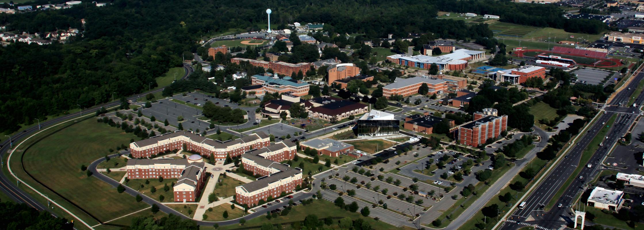 Aerial view of Delaware State University campus