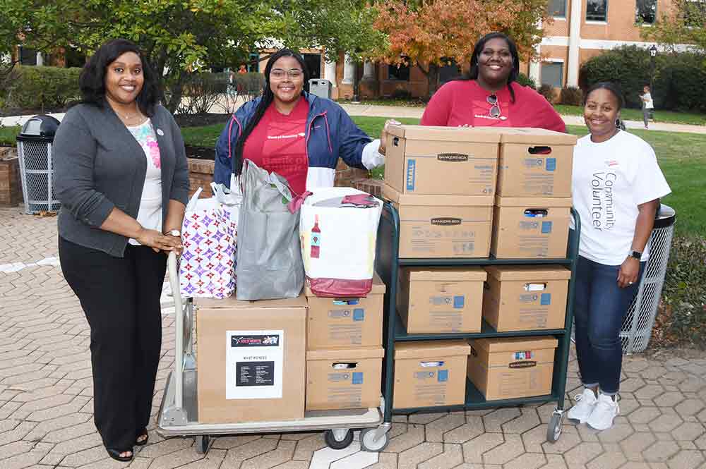 Bank of America donates items to the University's Resource Supply Pantry